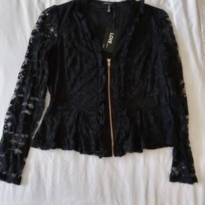 NWT LACE ZIP UP SHIRT SIZE 1XL